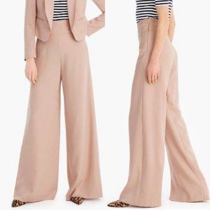 J. Crew NWT Pink Dobby Full-Length High-Rise 100% Lyocell Wide Leg Pants Size 16